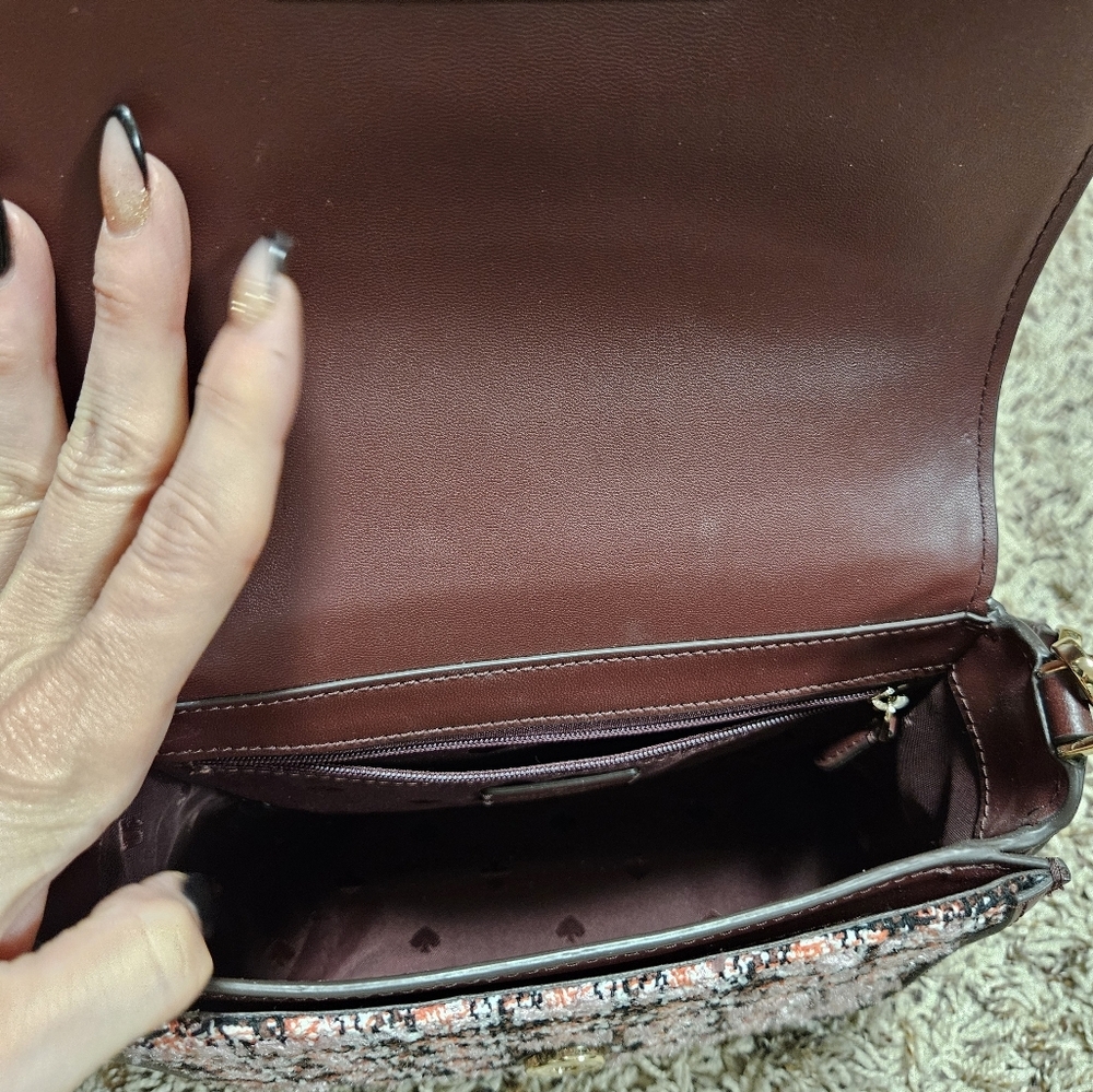 Kate ♠️ Spade  Reegan Top Handle Tweed Crossbody - Picture 8 of 16